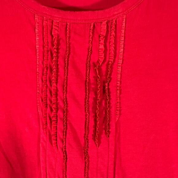 Vintage 90's PRADA red tab‎ long sleeve top Womans Small pop of red - Picture 9 of 10